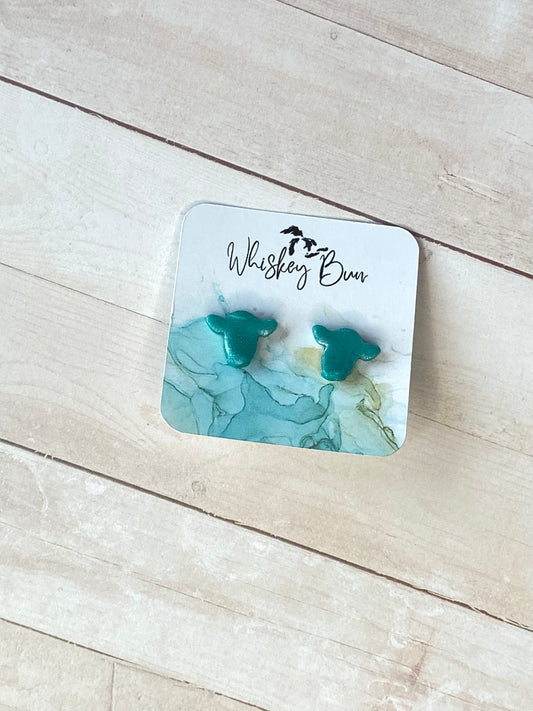 Baby Cow Studs - teal