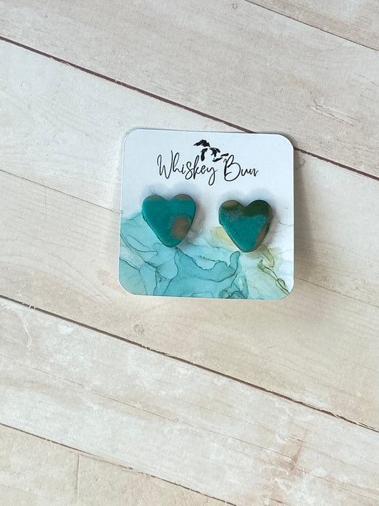 Beachy Hearts Studs